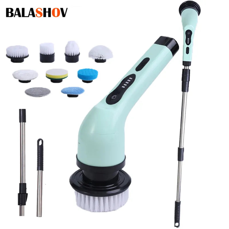 9-in-1 Wireless Electric Cleaning Brush Multifunctional Bathroom Window  Kitchen Automotive Household Rotating Cleaning Machine
